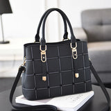 Plaid Leather Women Shoulder Bag High-capacity Messenger Clutch Handbag
