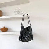 Vintage Patent Leather Shoulder Bag for Women