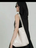 Vintage Patent Shoulder Bag for Women