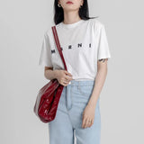 Vintage Patent Leather Shoulder Bag Large Capacity Tote