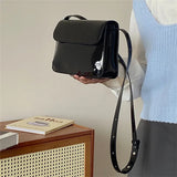 Red Patent Leather Sling Bag PU Crossbody Shoulder Messenger Bag