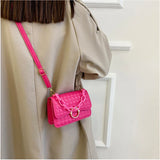 Pearls Hasp Shoulder Bag for Women PU Leather Handbags