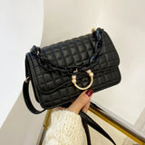 Pearls Hasp Shoulder Bag for Women PU Leather Handbags