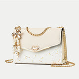 Sequin Leather Crossbody Bag Women Lady Messenger Purse Clutch