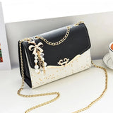 Sequin Leather Crossbody Bag Women Lady Messenger Purse Clutch