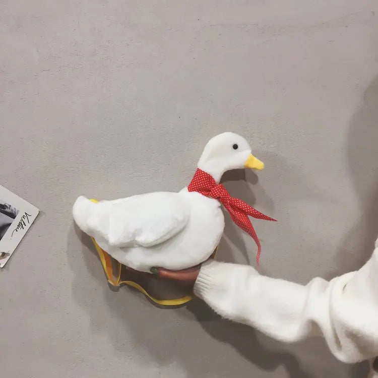 Personality Cartoon Plush Duck Women Messenger Bag