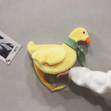 Personality Cartoon Plush Duck Women Messenger Bag