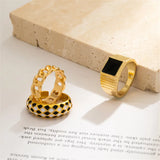 Personality Geometric Hollow Out Combination Ring