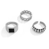 Personality Geometric Hollow Out Combination Ring