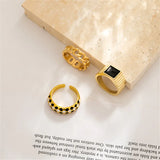 Personality Geometric Hollow Out Combination Ring