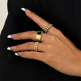 Personality Geometric Hollow Out Combination Ring