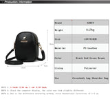 Women's Small PU Leather Phone Bag Crossbody Purse Girls Zipper Shoulder Bolsas