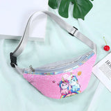 Sequins Print Unicorn Kids Fanny Pack Shoulder Belt Bag