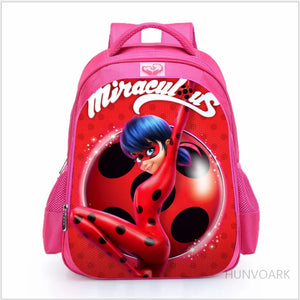 Pink Girl Backpack Cartoon Schoolbag with Lightening Schoolgirl