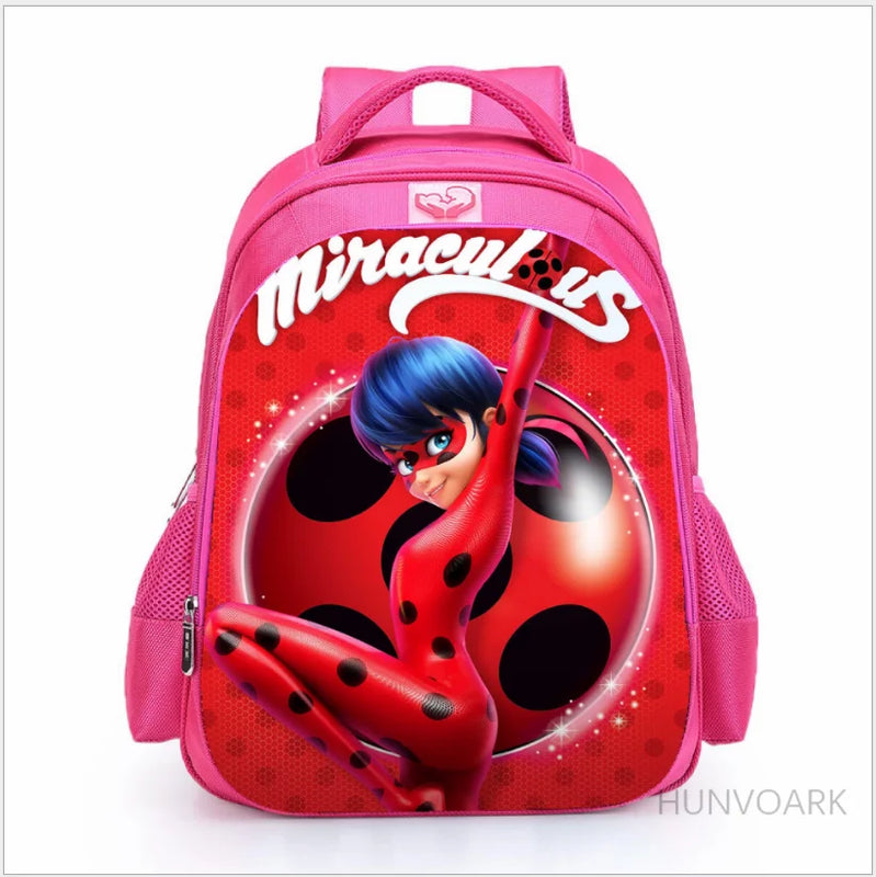 Pink Girl Backpack Cartoon Schoolbag with Lightening Schoolgirl