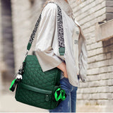 Plaid Canvas Women Backpack Anti-theft Shoulder Bag School Bag