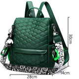 Plaid Canvas Women Backpack Anti-theft Shoulder Bag School Bag