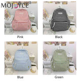 Plaid Backpack Student School Fresh Teenager Girl Laptop Bookbag