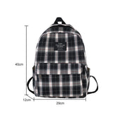 Plaid Canvas Women's Backpack College Student Backpack Teenage School Bags