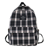 Plaid Canvas Women's Backpack College Student Backpack Teenage School Bags