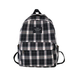 Plaid Canvas Women's Backpack School Bags Teenage Girl