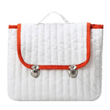 Plaid Cotton Fabric Backpack Vintage Diamond Lattice Backpacks School Bag