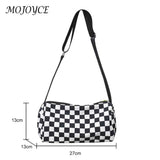 Plaid Crossbody Bag Shoulder Tote Retro Sports Leisure Zip Travel Satchel