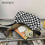 Plaid Crossbody Bag Shoulder Tote Retro Sports Leisure Zip Travel Satchel