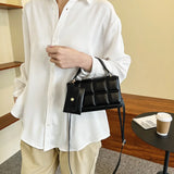 Plaid Flap Square Bag For Women PU Crossbody Shoulder Messenger Handbag