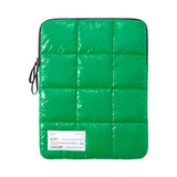 Plaid Green Puff Shoulder Bag Space Cotton Handbag Woman Fluffy Duvet Tote Bags