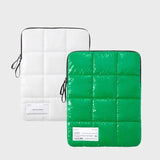 Plaid Green Puff Shoulder Bag Space Cotton Handbag Woman Fluffy Duvet Tote Bags