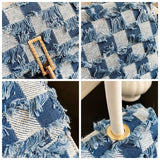 Plaid Chain Shoulder Bag Denim Underarm Bag Party