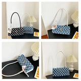 Plaid Chain Shoulder Bag Denim Underarm Bag Party
