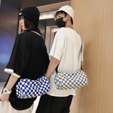 Plaid Messenger Bag Unisex Retro Sling Sports Crossbody Bag