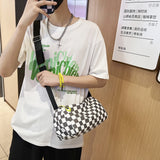 Plaid Messenger Bag Unisex Retro Sling Sports Crossbody Bag