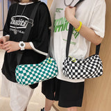 Plaid Messenger Bags Retro Sling Bag Unisex Sports Travel Satchel