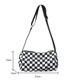 Plaid Messenger Bags Retro Sling Bag Unisex Sports Travel Satchel
