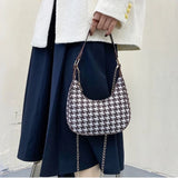 Plaid Pattern Small Shoulder Bag for Women Chain Handbag Female Travel Tote