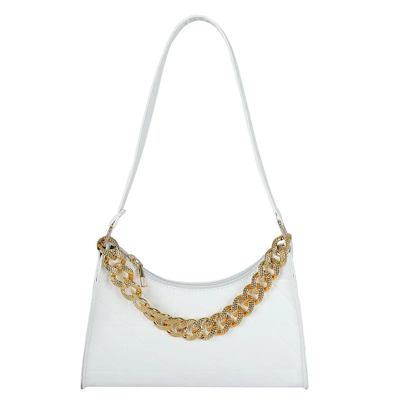 Plaid Pattern Woven PU Leather Shoulder Bag for Women
