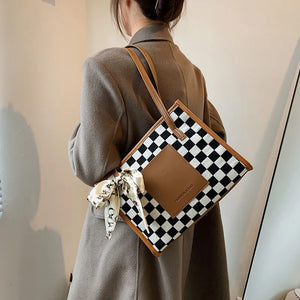 Plaid Print Women Handbag Underarm Shoulder Bags Daily Totes Purse Pouch