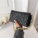Plaid Shoulder Bag with Chunky Chain for Women
