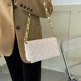 Plaid Shoulder Bag with Thick Chain - Women Handbags Crossbody
