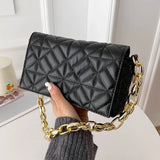 Plaid Shoulder Bag with Thick Chain - Women Handbags Crossbody