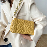 Plaid Shoulder Bag with Thick Chain - Women Handbags Crossbody