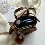 Plaid Shoulder Canvas and PU Leather Bags for Women