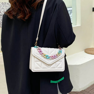 Plaid Side Crossbody Bag Women Summer Flap Shoulder Handbag