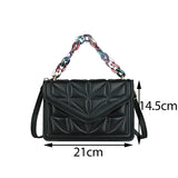 Plaid Side Crossbody Bag Women Summer Flap Shoulder Handbag