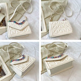 Plaid Side Crossbody Bag Women Summer Flap Shoulder Handbag