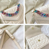 Plaid Side Crossbody Bag Women Summer Flap Shoulder Handbag