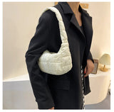 Plaid Women Hobos Shoulder Bags Solid Ladies Lingge Underarm Bag